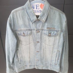 Harley Davidson Jean Jacket w/ Integrated Leather Back Patch